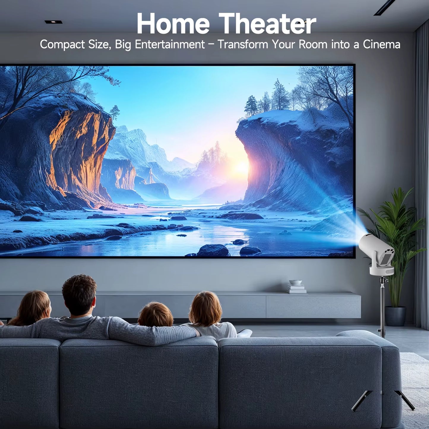 Projector Portable HD LED Home Theater, 4k Support